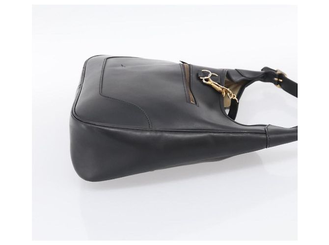 Hermès HERMES Trim Shoulder Bag Leather Black Gold Tone - vista 5