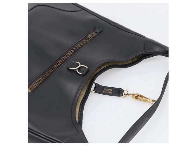 Hermès HERMES Trim Shoulder Bag Leather Black Gold Tone - vista 6