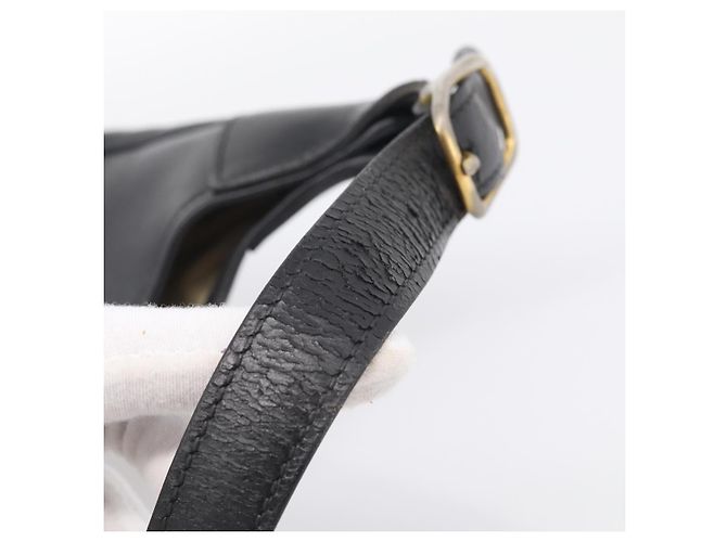 Hermès HERMES Trim Shoulder Bag Leather Black Gold Tone - vista 8