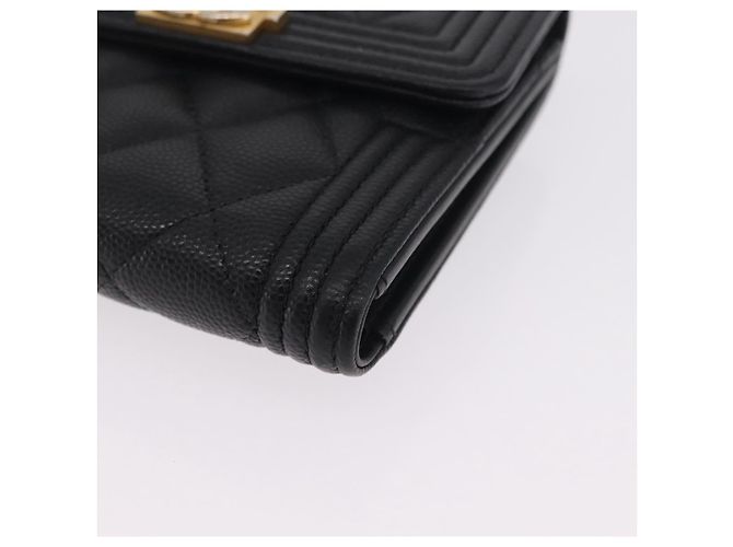 CHANEL Boy Chanel Matelasse Billetera Compacta Caviar Skin Black CC - vista 14