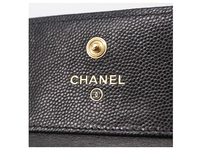 CHANEL Boy Chanel Matelasse Billetera Compacta Caviar Skin Black CC - vista 19