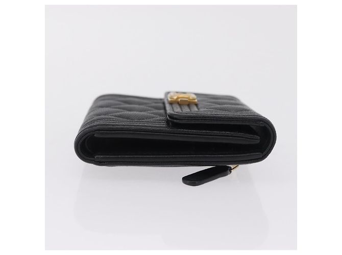 CHANEL Boy Chanel Matelasse Billetera Compacta Caviar Skin Black CC - vista 3