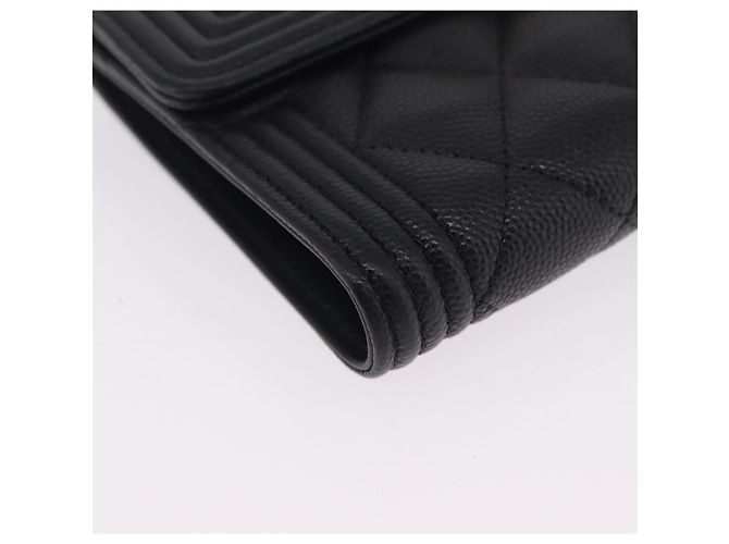 CHANEL Boy Chanel Matelasse Billetera Compacta Caviar Skin Black CC - vista 7