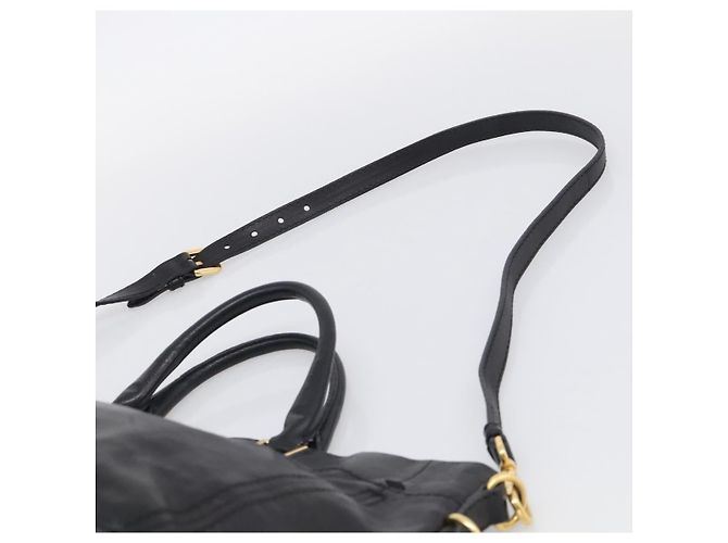 PRADA Handtasche Vittero Dino Leather 2way Black Gold - Ansicht 15