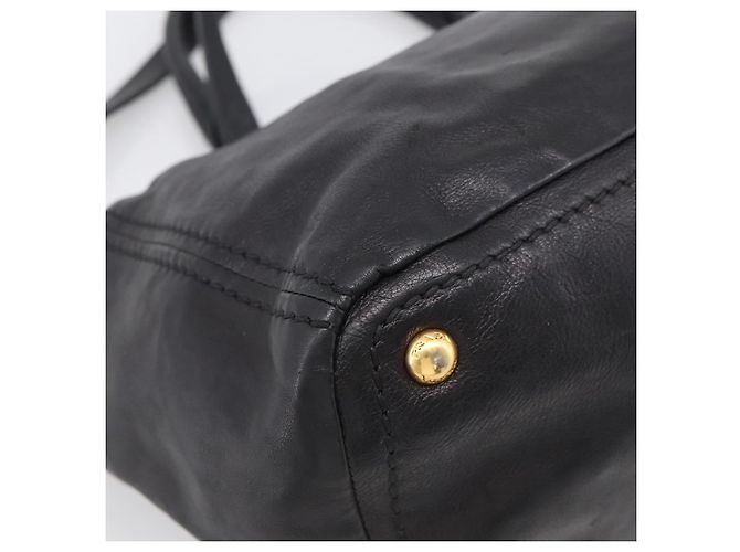 PRADA Handtasche Vittero Dino Leather 2way Black Gold - Ansicht 18
