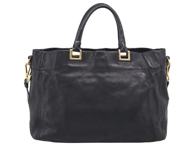 PRADA Handtasche Vittero Dino Leather 2way Black Gold - Ansicht 2