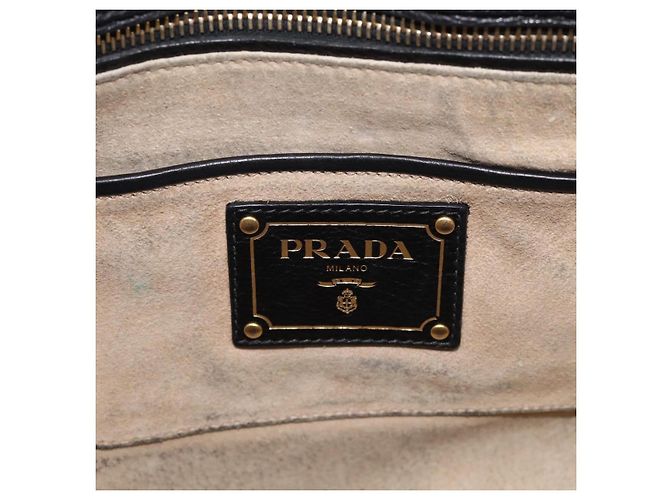 PRADA Handtasche Vittero Dino Leather 2way Black Gold - Ansicht 21