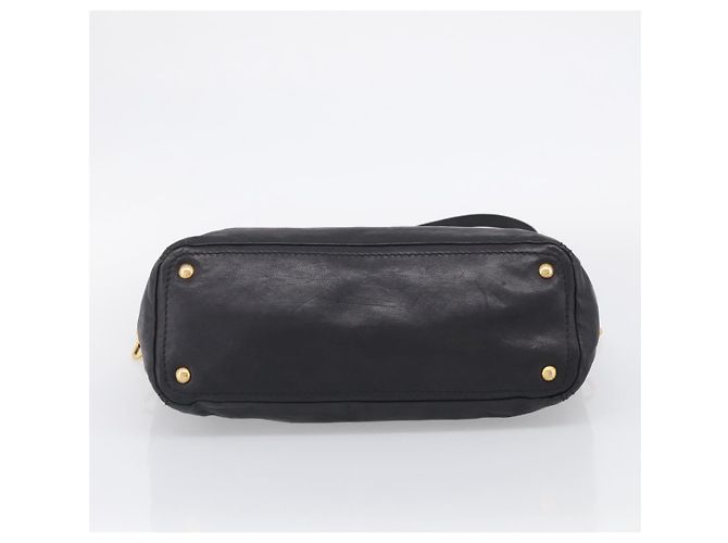 PRADA Handtasche Vittero Dino Leather 2way Black Gold - Ansicht 5