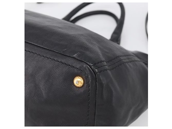 PRADA Handtasche Vittero Dino Leather 2way Black Gold - Ansicht 9