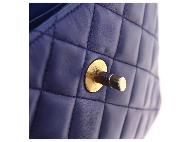 CHANEL Matelasse Chain Shoulder Bag Lamb Skin Navy Gold Tone CC - vista 20