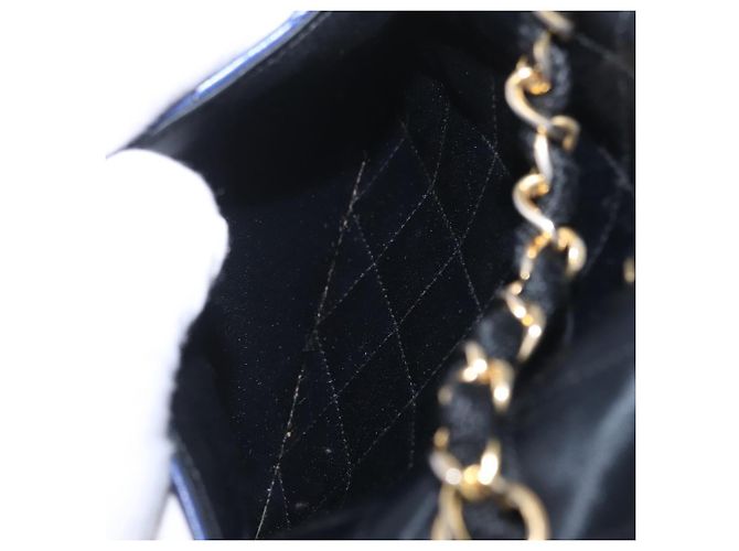 CHANEL Matelasse Chain Shoulder Bag Lamb Skin Navy Gold Tone CC - vista 26