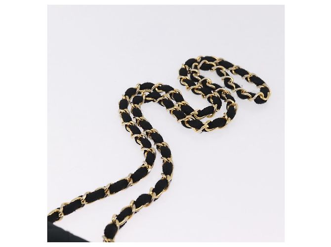 CHANEL Matelasse Chain Shoulder Bag Lamb Skin Navy Gold Tone CC - vista 8