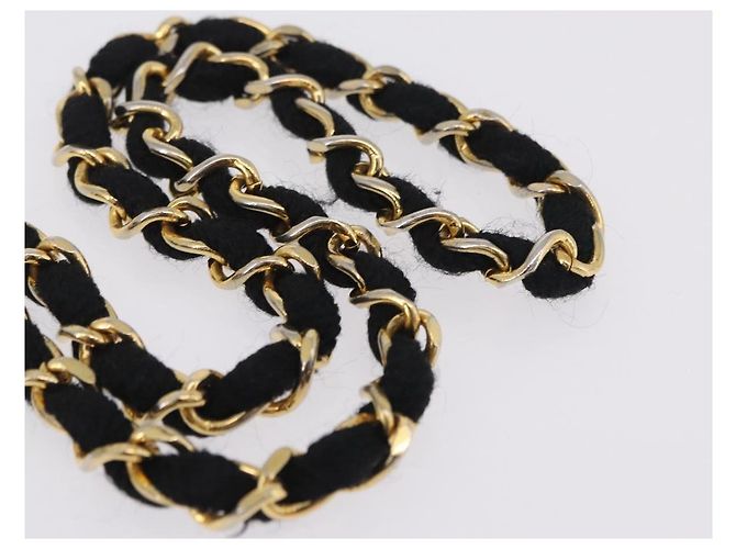 CHANEL Matelasse Chain Shoulder Bag Lamb Skin Navy Gold Tone CC - vista 9