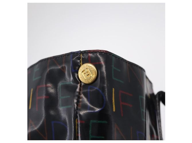 FENDI Hand Bag Patent leather Black Gold - vista 14