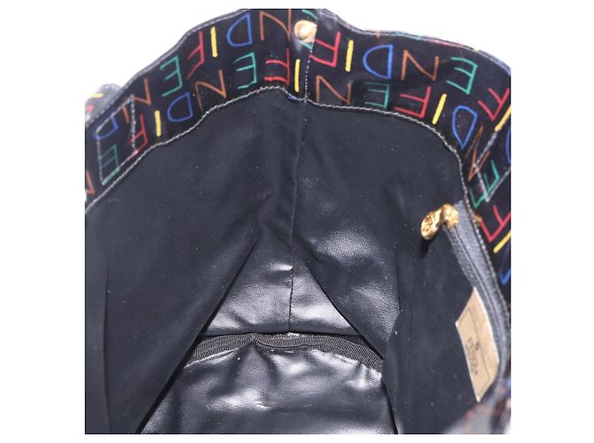 FENDI Hand Bag Patent leather Black Gold - vista 19