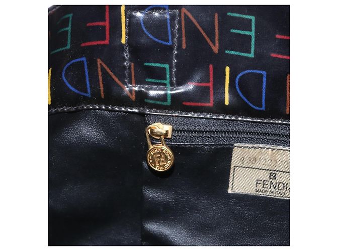 FENDI Hand Bag Patent leather Black Gold - vista 20