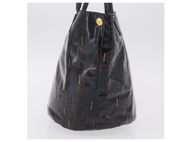 FENDI Hand Bag Patent leather Black Gold - vista 4
