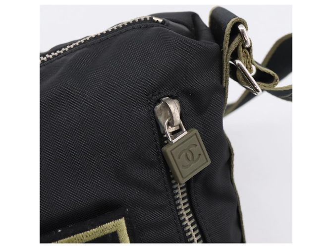 CHANEL Sports Line Shoulder Bag Canvas Black Silver CC - vista 15