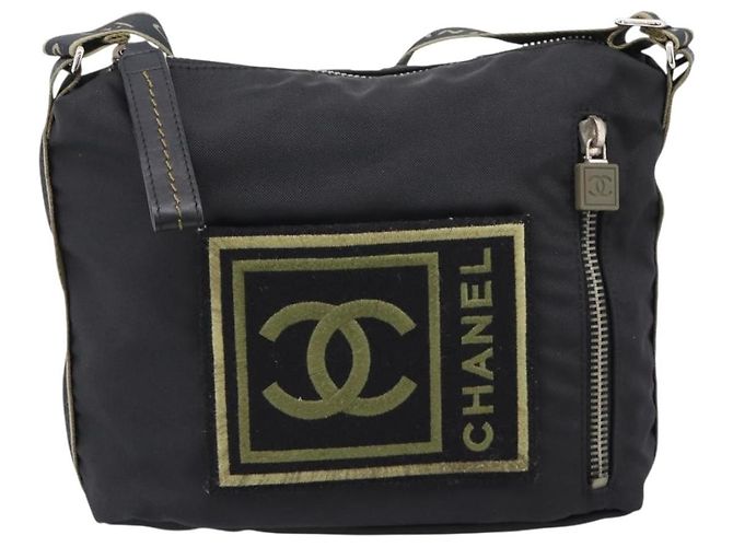 CHANEL Sports Line Shoulder Bag Canvas Black Silver CC - vista 2