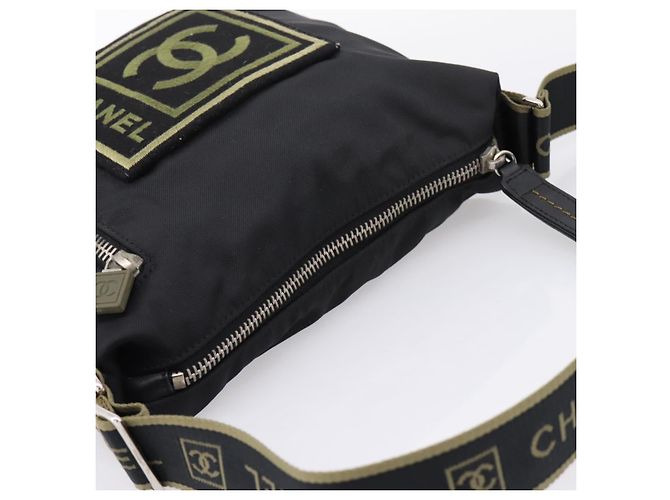 CHANEL Sports Line Shoulder Bag Canvas Black Silver CC - vista 6