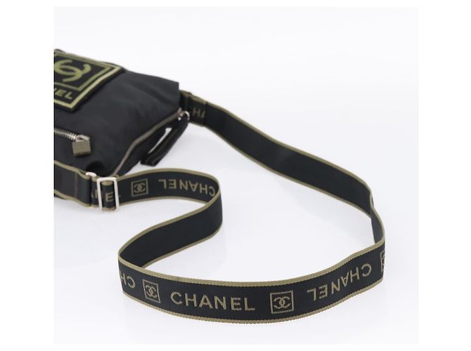 CHANEL Sports Line Shoulder Bag Canvas Black Silver CC - vista 7