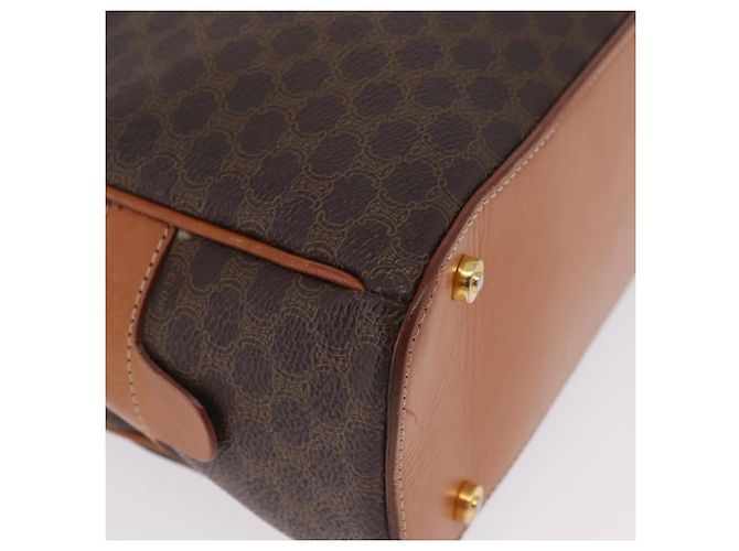 Céline CELINE Macadam Canvas Hand Bag PVC Leather Brown Gold - vista 11