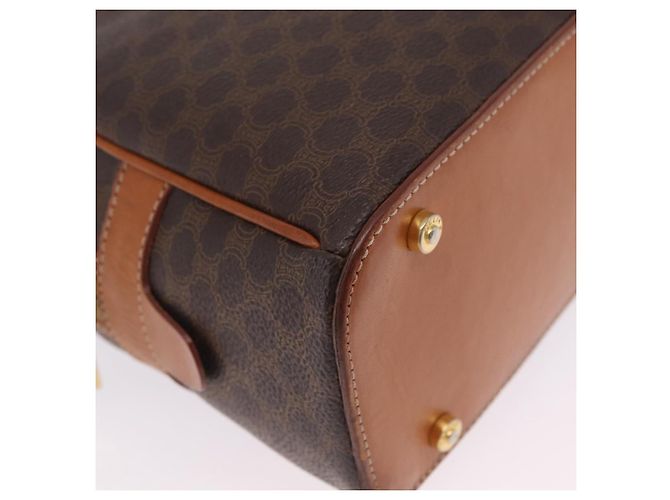 Céline CELINE Macadam Canvas Hand Bag PVC Leather Brown Gold - vista 13