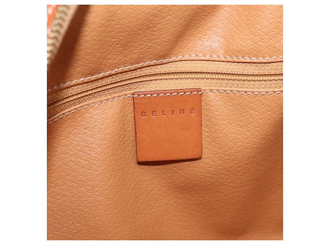 Céline CELINE Macadam Canvas Hand Bag PVC Leather Brown Gold - vista 17