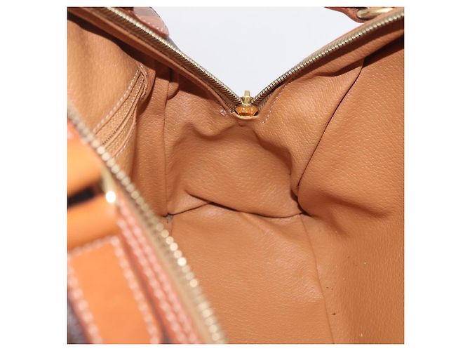 Céline CELINE Macadam Canvas Hand Bag PVC Leather Brown Gold - vista 19