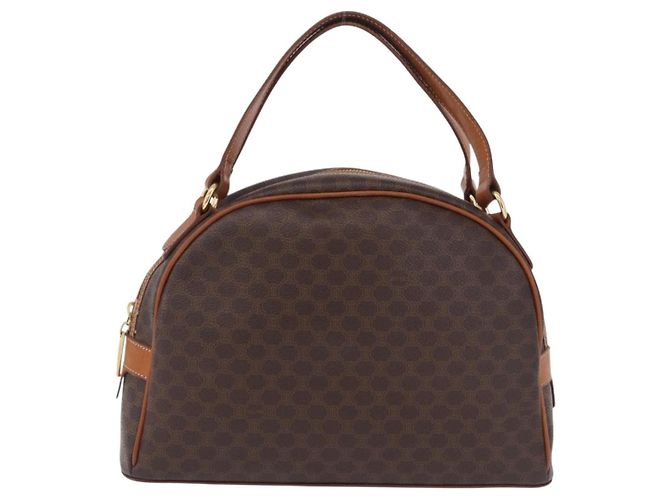 Céline CELINE Macadam Canvas Hand Bag PVC Leather Brown Gold - vista 2
