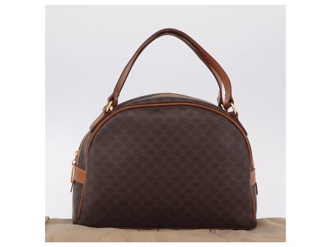 Céline CELINE Macadam Canvas Hand Bag PVC Leather Brown Gold - vista 25
