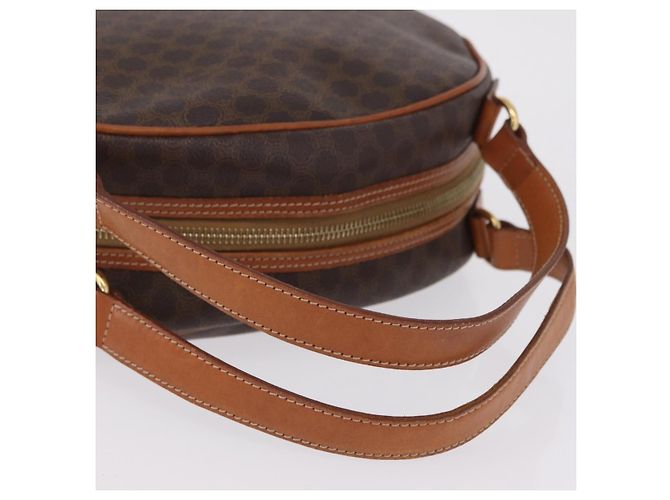 Céline CELINE Macadam Canvas Hand Bag PVC Leather Brown Gold - vista 8