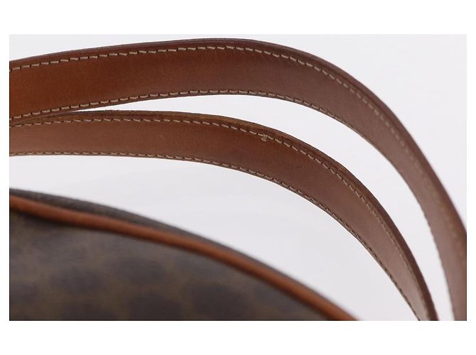 Céline CELINE Macadam Canvas Hand Bag PVC Leather Brown Gold - vista 9