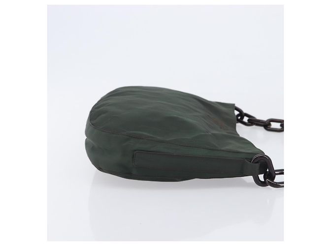 PRADA Schultertasche mit Kette aus Nylon Grün - Ansicht 4