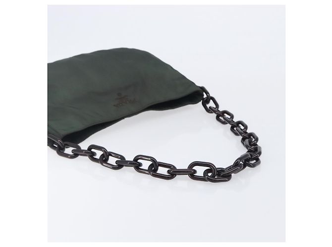 PRADA Schultertasche mit Kette aus Nylon Grün - Ansicht 7