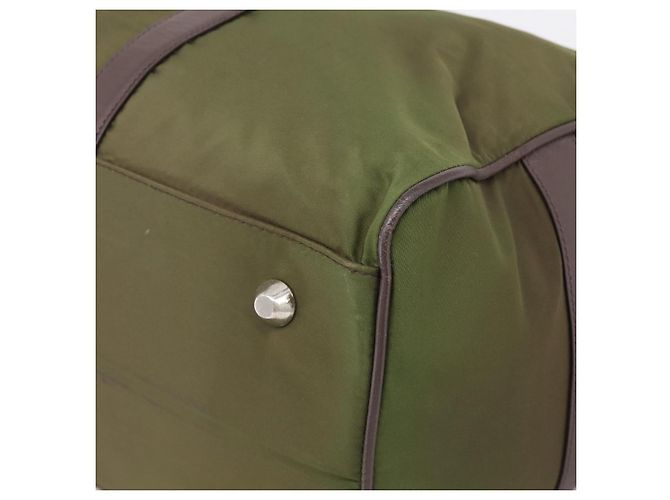 PRADA Bolso Boston Nylon Khaki Silver - vista 16