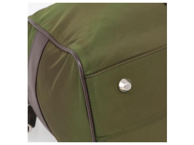 PRADA Bolso Boston Nylon Khaki Silver - vista 17