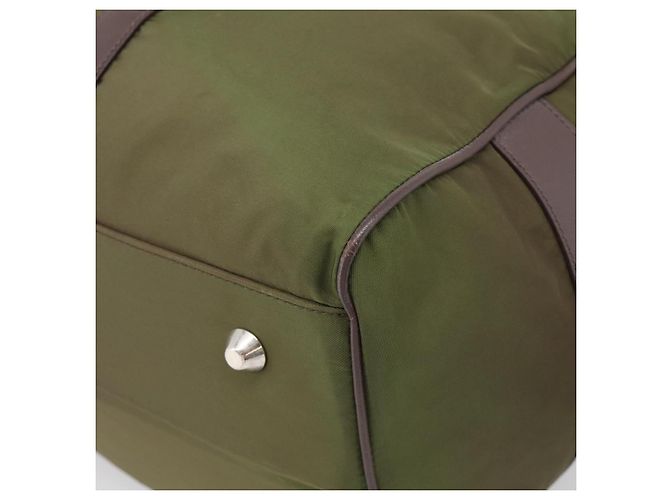 PRADA Bolso Boston Nylon Khaki Silver - vista 18