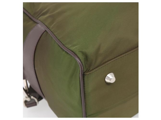 PRADA Bolso Boston Nylon Khaki Silver - vista 19