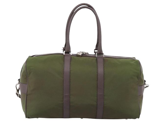 PRADA Bolso Boston Nylon Khaki Silver - vista 2
