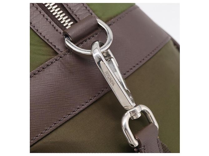 PRADA Bolso Boston Nylon Khaki Silver - vista 20