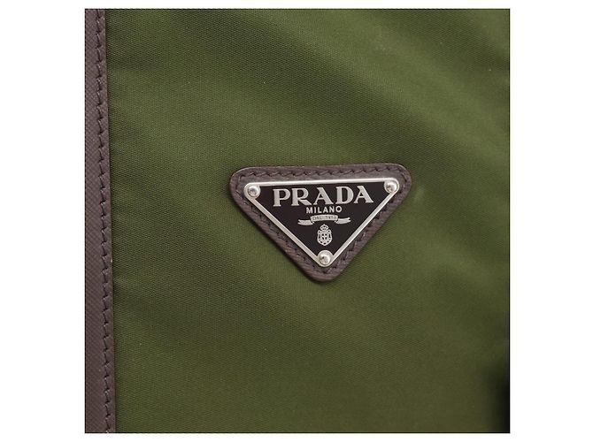 PRADA Bolso Boston Nylon Khaki Silver - vista 22