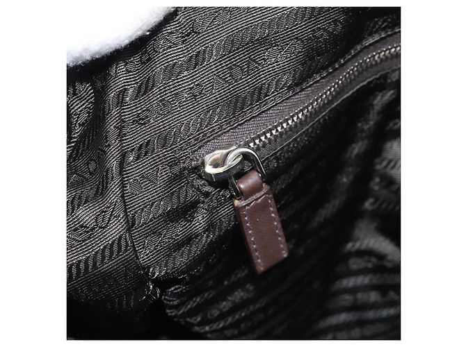 PRADA Bolso Boston Nylon Khaki Silver - vista 26