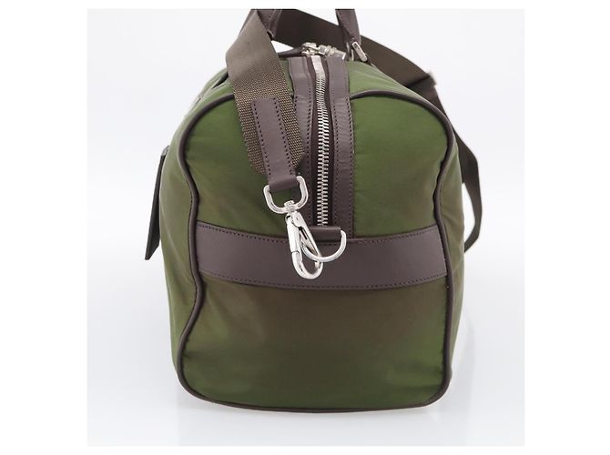 PRADA Bolso Boston Nylon Khaki Silver - vista 4