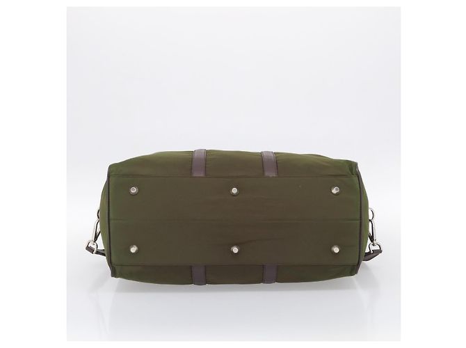 PRADA Bolso Boston Nylon Khaki Silver - vista 5
