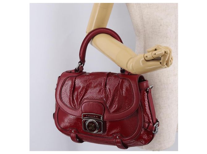 Céline CELINE Boogie Bag Handtasche Lackrot Silber - Ansicht 26