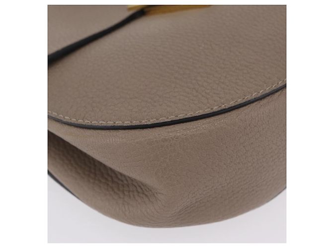 Chloé Chloe Chain Drew Shoulder Bag Leather Beige Gold Tone - vista 10