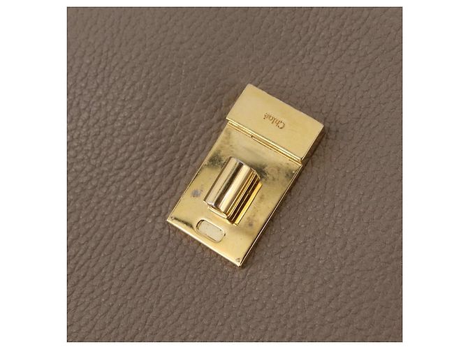Chloé Chloe Chain Drew Shoulder Bag Leather Beige Gold Tone - vista 17