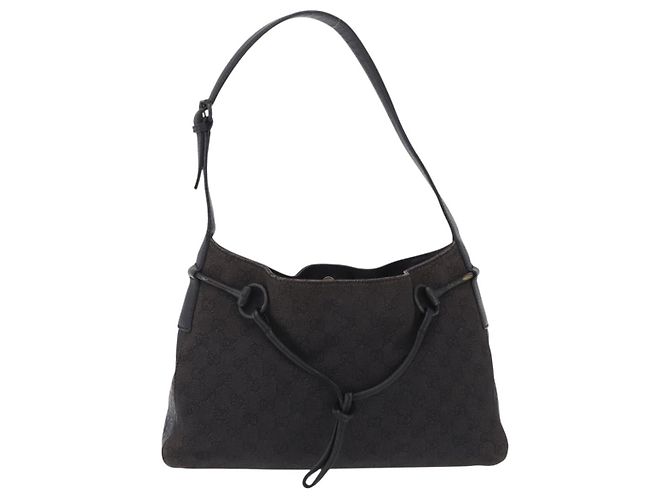 GUCCI GG Canvas Horsebit Shoulder Bag Black 101975 - vista 2