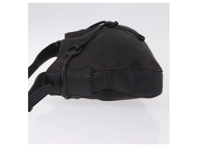 GUCCI GG Canvas Horsebit Shoulder Bag Black 101975 - vista 6